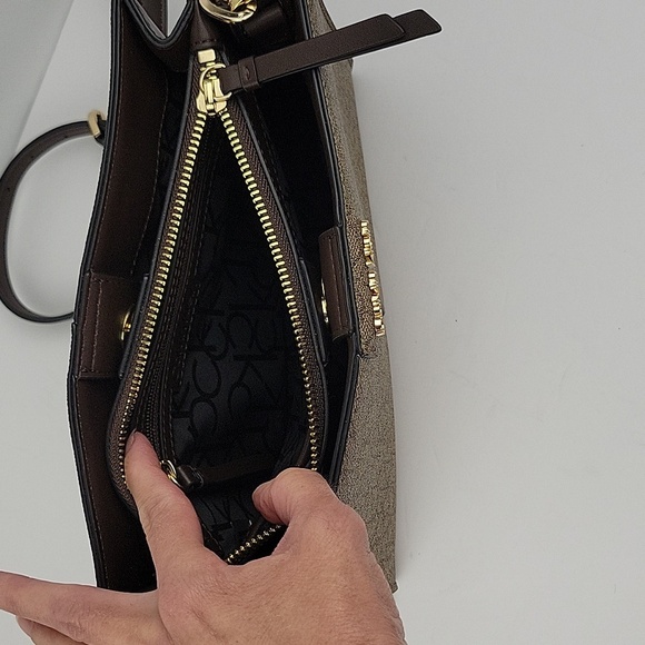 Calvin Klein XBody Bag Tan & Brown Signature Print - Picture 12 of 16